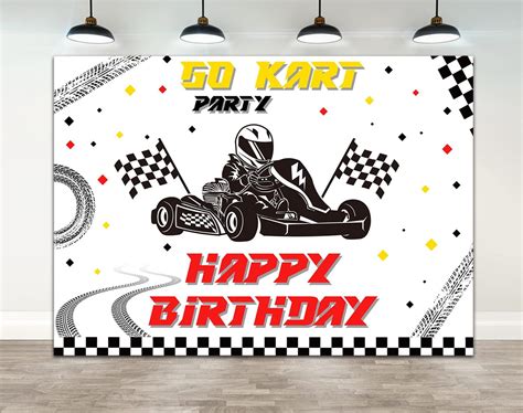 Ticuenicoa 7×5ft Go Cart Party Birthday Backdrop Racing Car Champion