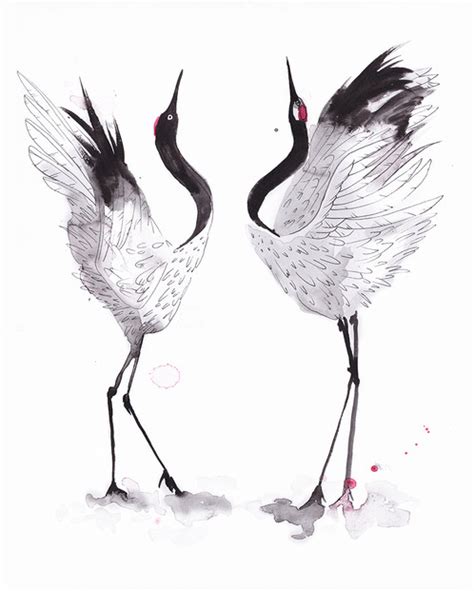 Japanese Crane Sketch At Explore Collection Of