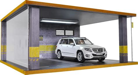 Cxiiuui Vitrina Hot Wheels A Escala 118 De Madera Para Coche Garaje Moldel Con Luz LED Y