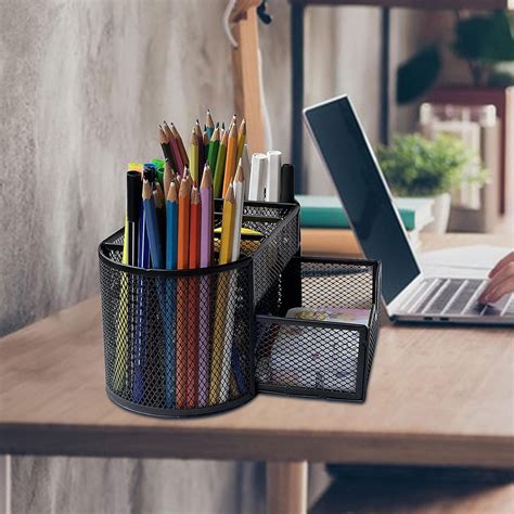 Bureau Organizer Zwart Mesh Metalen Bureau Organizer Met Lade En