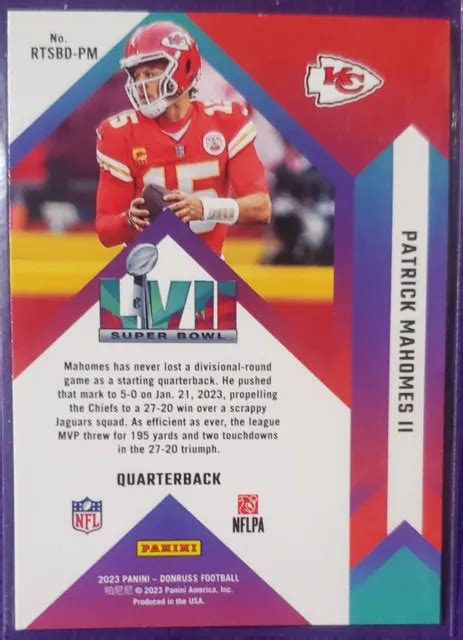 2023 PANINI DONRUSS Patrick Mahomes II Road To The Super Bowl