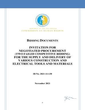 Fillable Online Chr Gov Bidding Documents Invitation For Negotiated