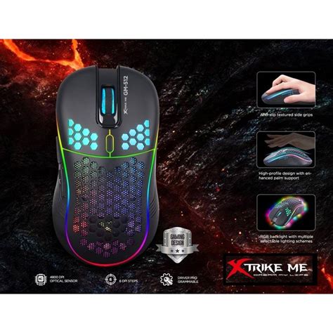 Ripley MOUSE GAMER XTRIKE ME GM 512 6400 DPI RGB 7 BOTONES