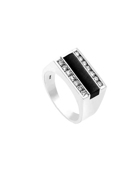 Kt White Gold Black Onyx And Diamond Ring Grand Jewelers