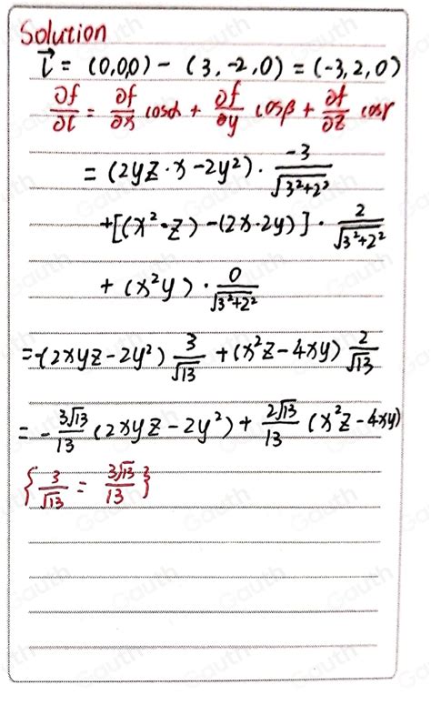 Solved The Directional Derivative Of F X Y Z Xy 2z 2xy 2 1 At The