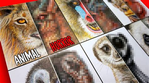 HORROR Artist Draws WILD Animals in SCARY Styles 🦁 ️ - YouTube