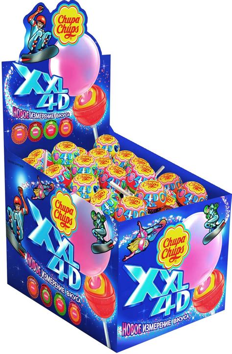 Характеристики Chupa Chups карамель "XXL 4D" ассорти, 40 шт по 29 г ...