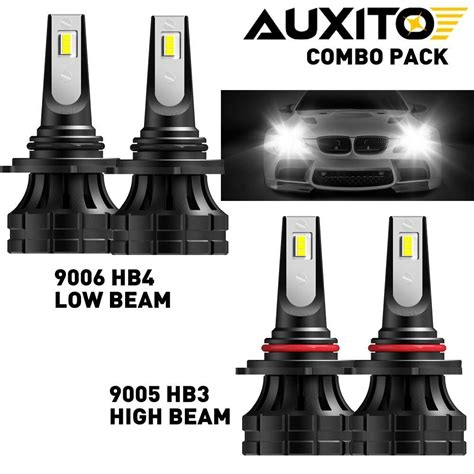 Auxito Combo Led Headlight Kit High Low Beam Bulbs Cool White