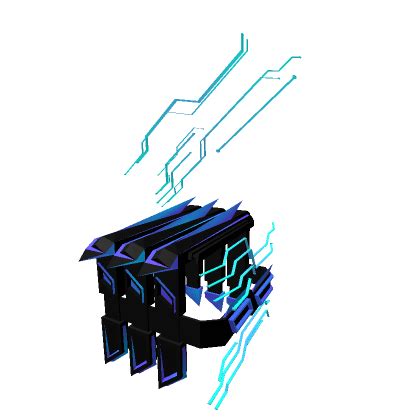 Cyber Shoulder Armor Blue Purple Left Roblox