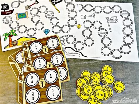 🏴‍☠️ Free Pirate Reducing Fractions Printable Math Game