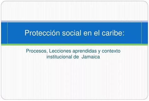 Ppt Protección Social En El Caribe Powerpoint Presentation Free