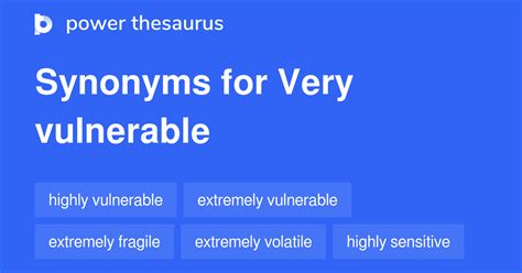 VERY VULNERABLE Synonyms: 84 Similar Phrases