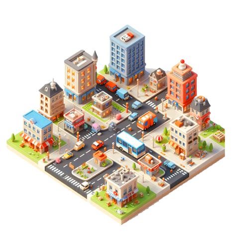 Cute Small City 3d Game Isometric Detailed Png Free 35753666 Png