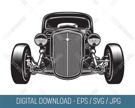Hot Rod SVG Hot Rod Rat Fink EPS Hot Rod Racer Speedster Car Illustration Instant
