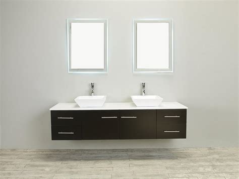 Totti Wave 72 Inch Espresso Modern Double Sink Bathroom Vanity With