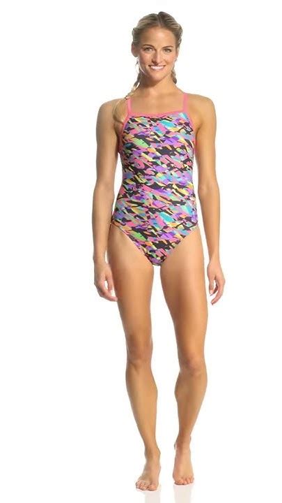 Speedo Flipturns Womens Wave Craze Propel Back One Piece Swimsuit Youtube