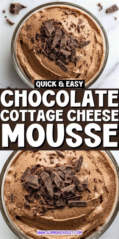 Chocolate Cottage Cheese Mousse In 2024 Cottage Cheese Dessert