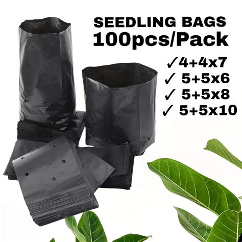 Pcs Plastic Seedling Bag Grow Bag Planters Bag For Plants