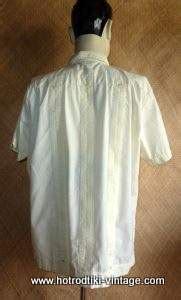 Vintage Style Mens The Romani Collection Guayabera Cream Shirt Hrtv