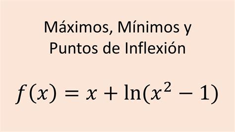 M Ximos M Nimos Y Puntos De Inflexi N Ejercicio Youtube