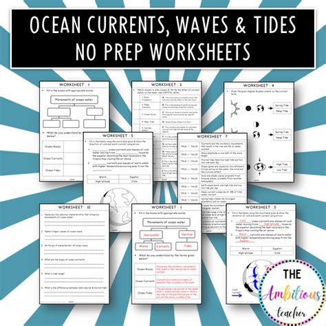 Ocean Currents Waves Tides Worksheets No Prep Printable Digital