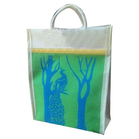 Loop Handle Green Printed Shopping Jute Bag At Rs 50 Piece In Chennai