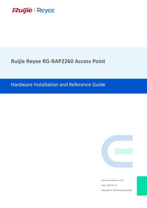 Ruijie Reyee Rg Rap Hardware Installation And Reference Manual Pdf