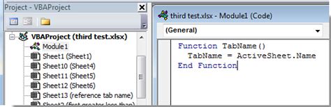 How To Reference Tab Name In Cell In Excel