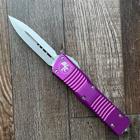 Microtech Combat Troodon D/E Violet Stonewash Standard 142-10VI ...