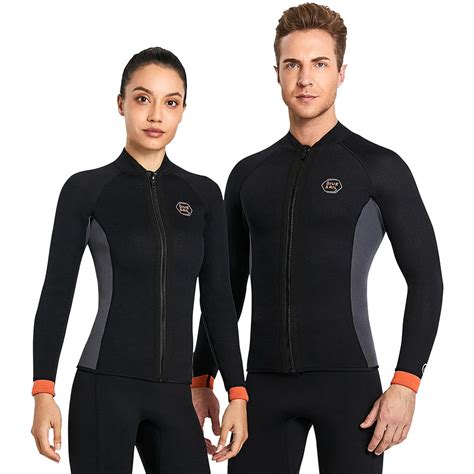 Mm Neoprene Dive Sail Men Women Wetsuit Jacket Top Scuba Diving Wet