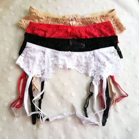 Sexy Lady Lace Bow Open Crotch Garter Lingerie Garter Belt T Panty Stocking Suspender Belt