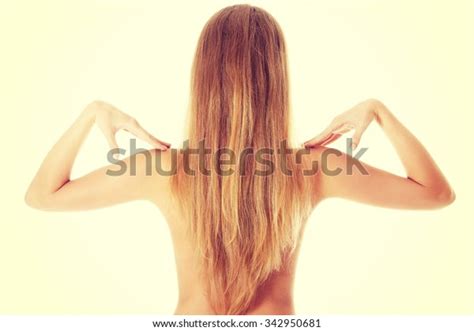 Back View Nude Woman Touching Her Foto Stock 342950681 Shutterstock