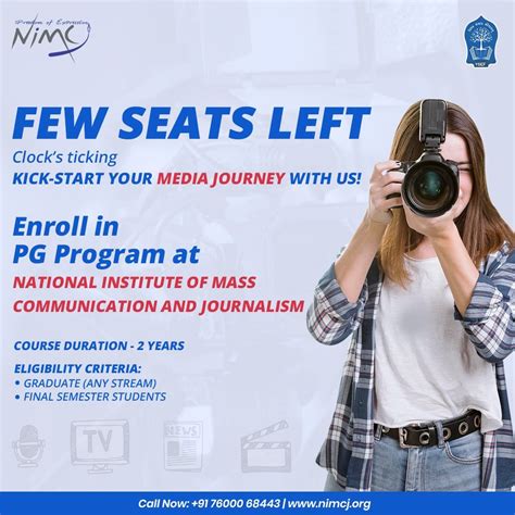 Few Seats Left Mass Communication Communication University Admissions