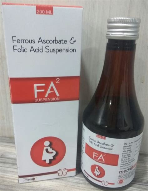 Ferrous Ascorbate Folic Acid Syrup Packaging Type Bottle Packaging