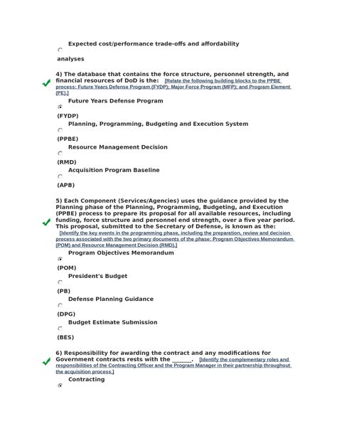 SOLUTION Acq 202 Module 2 Part 2 Test Questions And Answers Defense