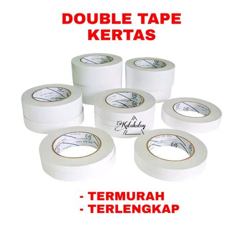 Jual LAKBAN DOUBLE TAPE KERTAS Double Side Tape Perekat 2 Sisi Alat