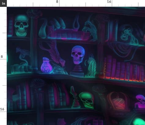 Spooky Photo-realistic Dark Academia Fabric | Spoonflower