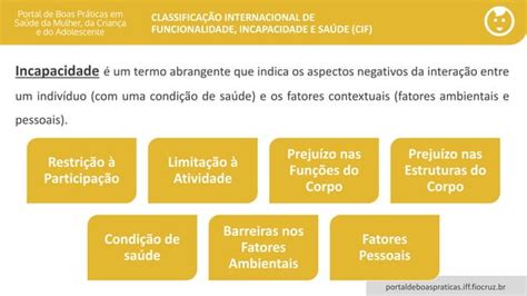 Classificação Internacional De Funcionalidade Incapacidade E Saúde Cif