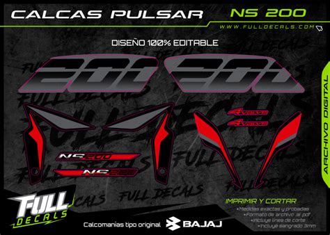 Calcas Pulsar Ns200 DiseÑo Tipo Original Full Decals