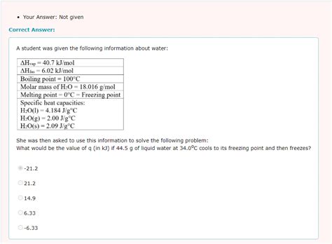 Solved I Used the formula q = m*s*delta T and got -6.33 but | Chegg.com