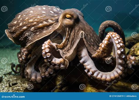 Octopus Kraken Devouring Its Prey, into with Its Powerful Tentacles ...