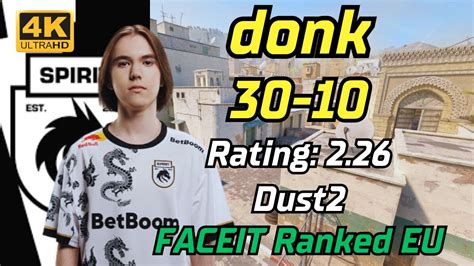 Donk Play Rank Vacation 30 10 Rating 2 26 Dust2 FACEIT Ranked