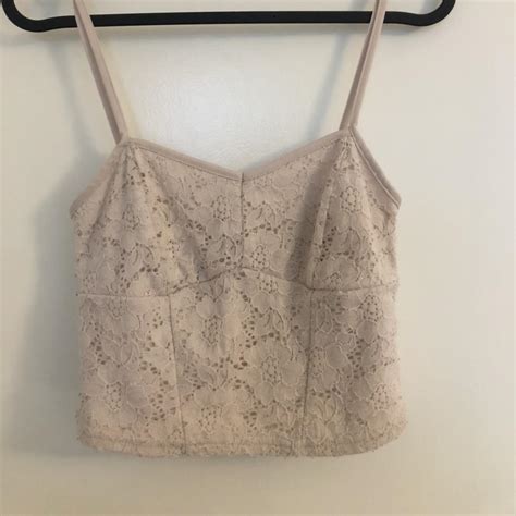 Beautiful Nude Lace Detail Corset Style Crop Top Depop