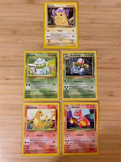 BASE SET STARTERS 1999 DE Pikachu Glumanda Bisasam Kaufen Auf Ricardo