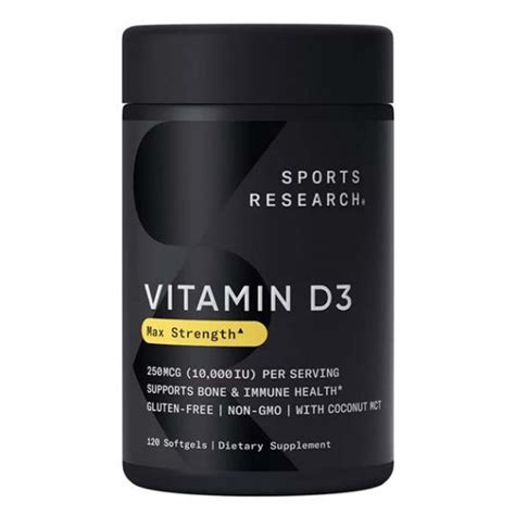 Sports Research Vitamin D Max Strength Iu Softgels