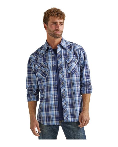 Wrangler Retro® Mens Ls Snap Plaid Shirt Fort Brands