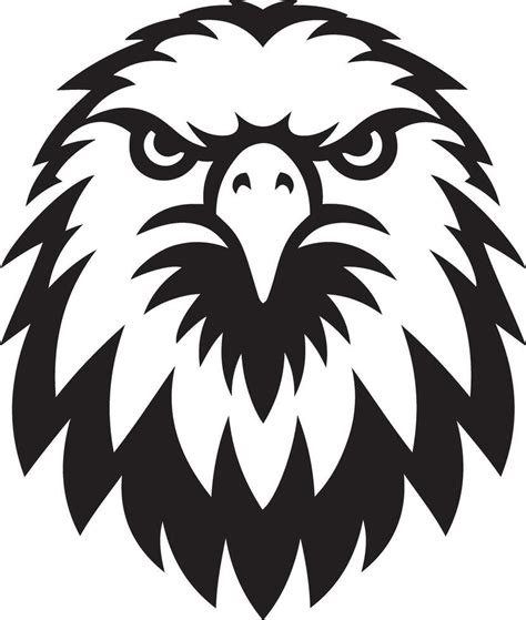 Eagle face front view silhouette illustration. 45384909 Vector Art at ...