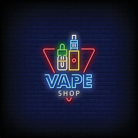 Vector De Texto De Estilo De Letreros De Neón De Tienda De Vape 2426794