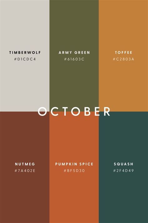 October Palette | Fall color palette, Hex color palette, Color schemes ...