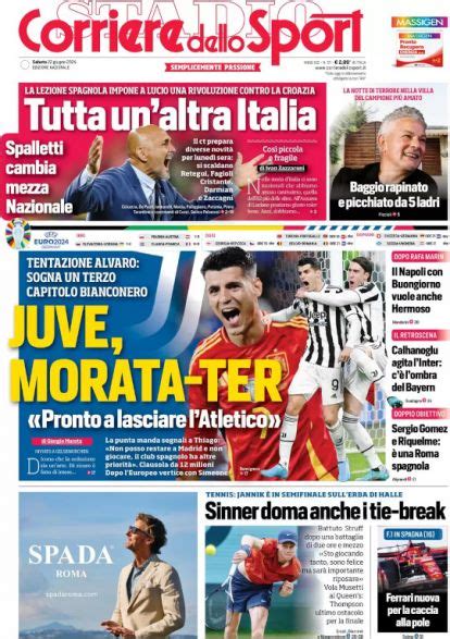 Today S Papers Rebuild Italy Morata Dreams Of Juventus Baggio